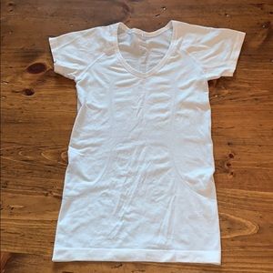 White Lululemon Vneck Short Sleeve Top